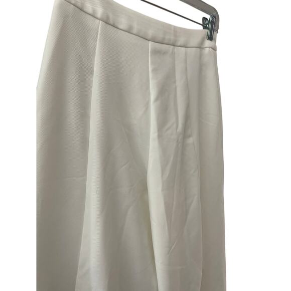 Mango Casual Stretch Wide Leg High-Rise Cropped Sailor Trousers in White Size XS - Picture 7 of 8